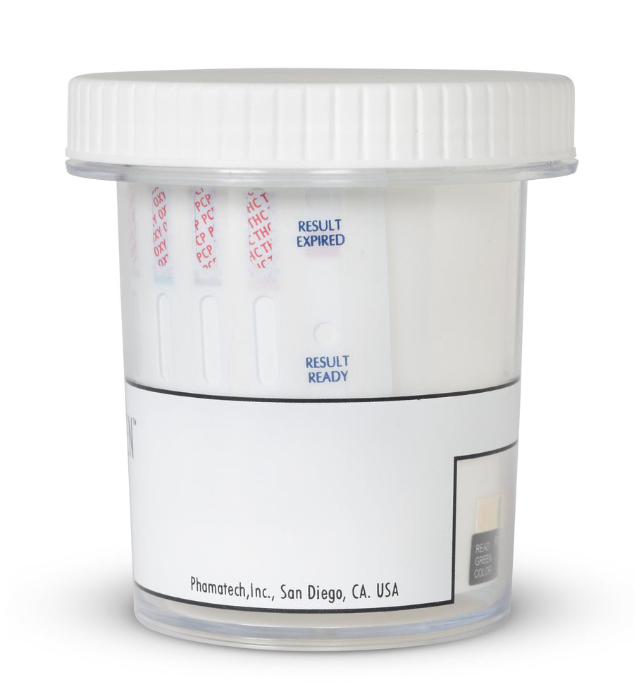 12 Panel QuickScreen Cup - 9308ZNA - AMP, BAR, BZD, COC-300, MDA, MDMA, MET-500, MTD, OPI-300, OXY-100, PCP, THC + Timer & 3-Test Adulteration-Countrywide Testing